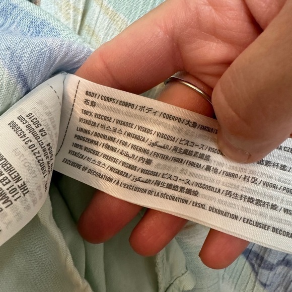 Abercrombie & Fitch Easy Waist Midaxi Dress, light blue pattern Small - Picture 11 of 11